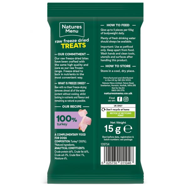 Natures Menu Raw Freeze Dried Treats Turkey Back 1080 Natures Menu Raw Freeze Dried Treats Turkey Back 1080