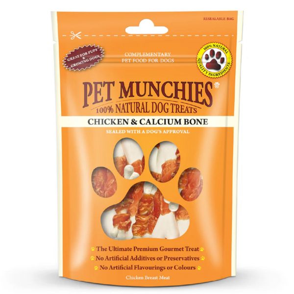 Pet Munchies Chicken & Calcium Bone 1080px Orange pack of chicken & Calcium bone dog treats