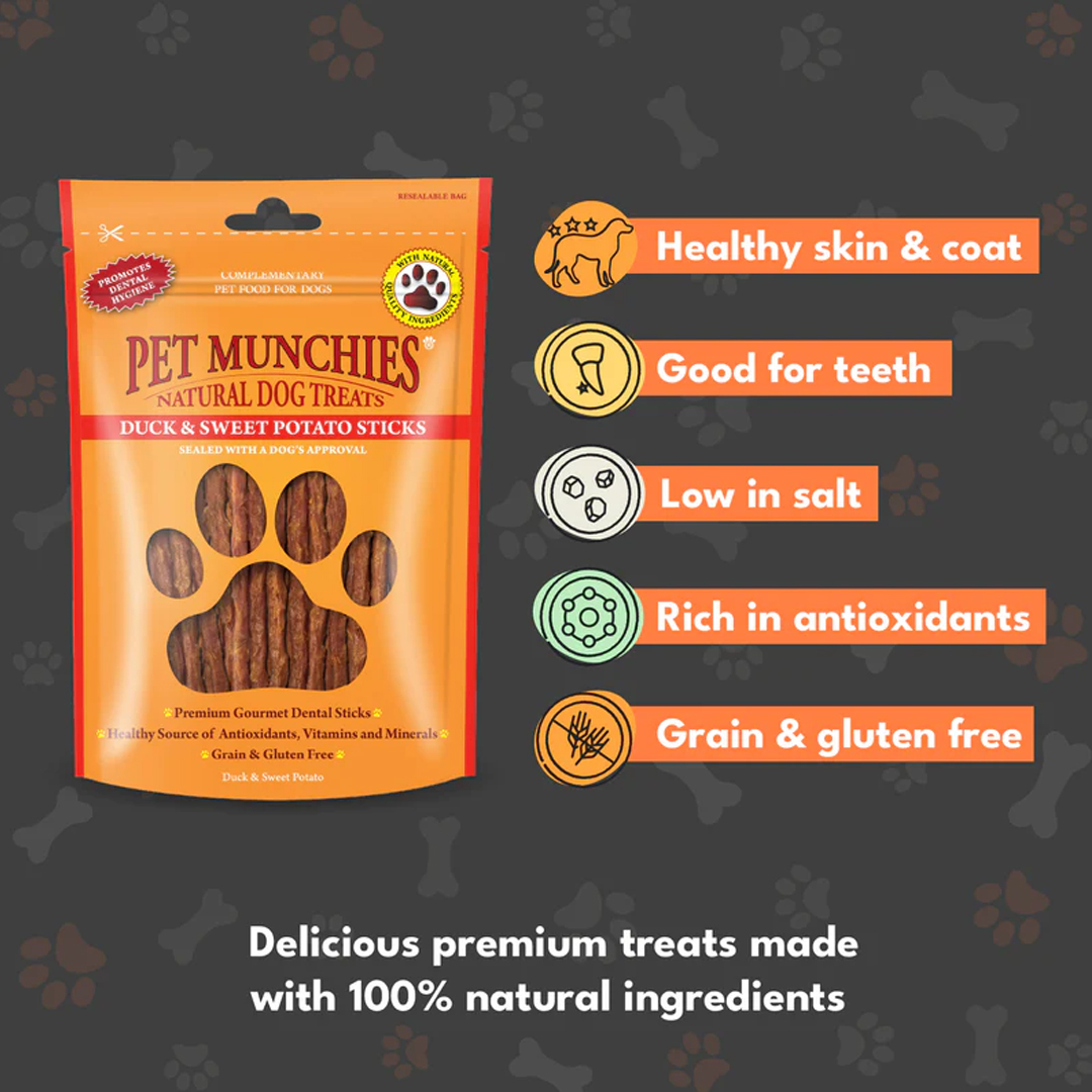 Pet Munchies Duck & Sweet Potato Sticks 90g - Image 2