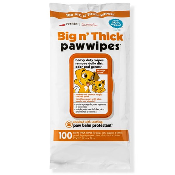Petkin Big N Thick Paw Wipes 1024