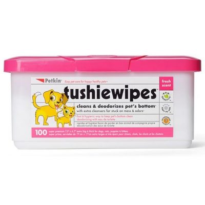 Petkin Tushie Wipes Tub 100