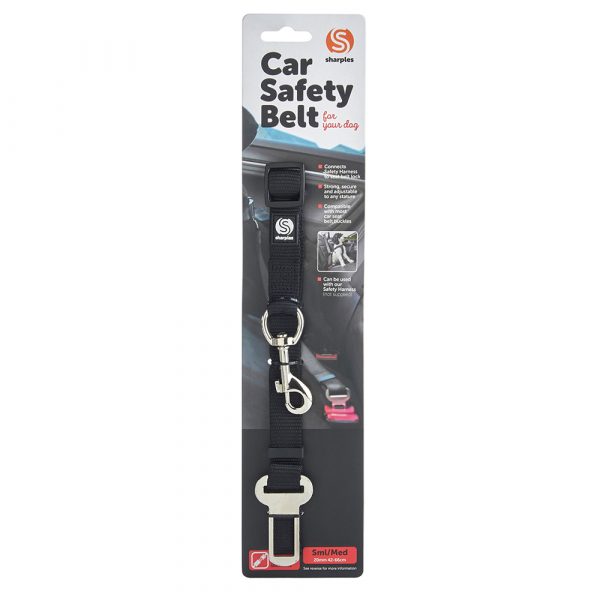 Sharples Car Safety Belt S-M 1000 Dog Safety Seat belt on display card Small/Medium