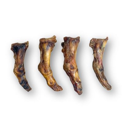 Set of 4 Large Ostrich Feet for Dogs – Natural Hypoallergenic Long Lasting Dog Chew M A H Pet Supplies