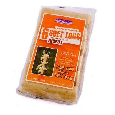 Pack of 6 suet logs wild bird food