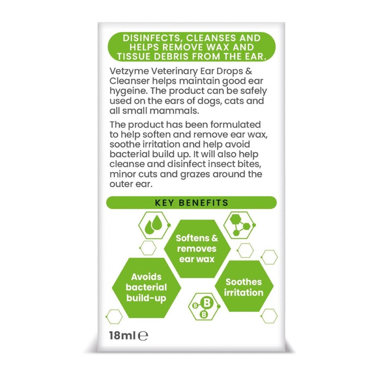 Vetzyme Veterinary Ear Drops 18ml - Image 2