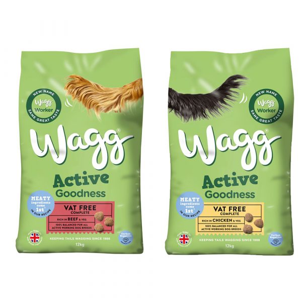 2 Bags of Wagg Active Goodness Dog Food, Beef and Chicken