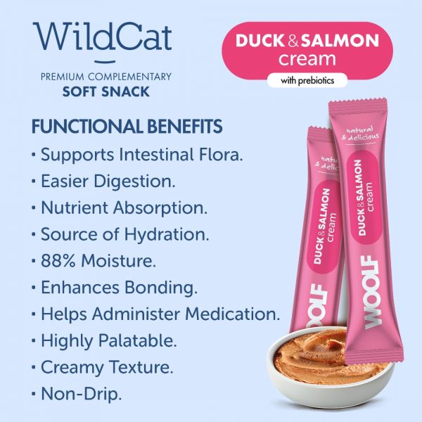 Woolf WildCat Creams Duck Salmon Functional beneifts 1080px Woolf WildCat Creams Duck Salmon Functional beneifts 1080px