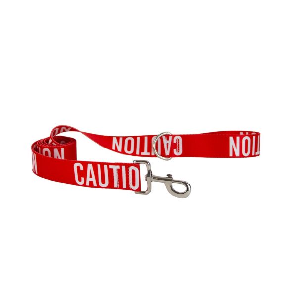 ancol-awareness-lead-caution-red-1 Ancol Obedia 40mm Awareness Lead Caution, red with white CAUTION print
