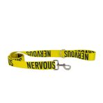Ancol Obedia 40mm Awareness Lead Nervous, yellow with black NERVOUS print