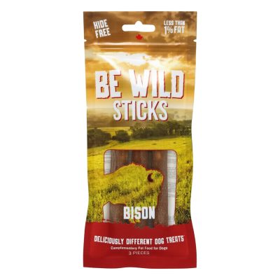 Be Wild Sticks Bison dog treats, 3 piece pack