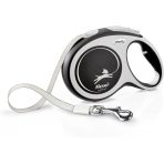Flexi Comfort Large 8m retractable tape dog lead in black and white with snap hook