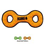 Kong Armor Double Tug Large Dog Toy in assorted green and orange