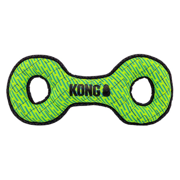 kong-armor-double-tug-large-2 Green KONG Armor Double Tug dog toy, front view