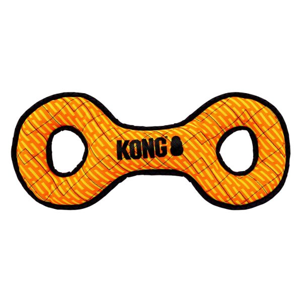 kong-armor-double-tug-large-3 Orange KONG Armor Double Tug dog toy, front view