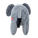 Back of the KONG Bendeez Elephant showing its grey quilted body, black tufted tail and KONG label