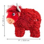 KONG Toughz Highland Cow Medium dimensions, 20.3 cm tall by 22.8 cm long