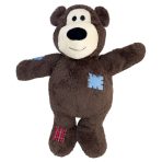 Brown KONG Wild Knots Bear Jumbo XL with blue and red patches