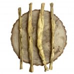 4 rolls of lamb skin on a display log